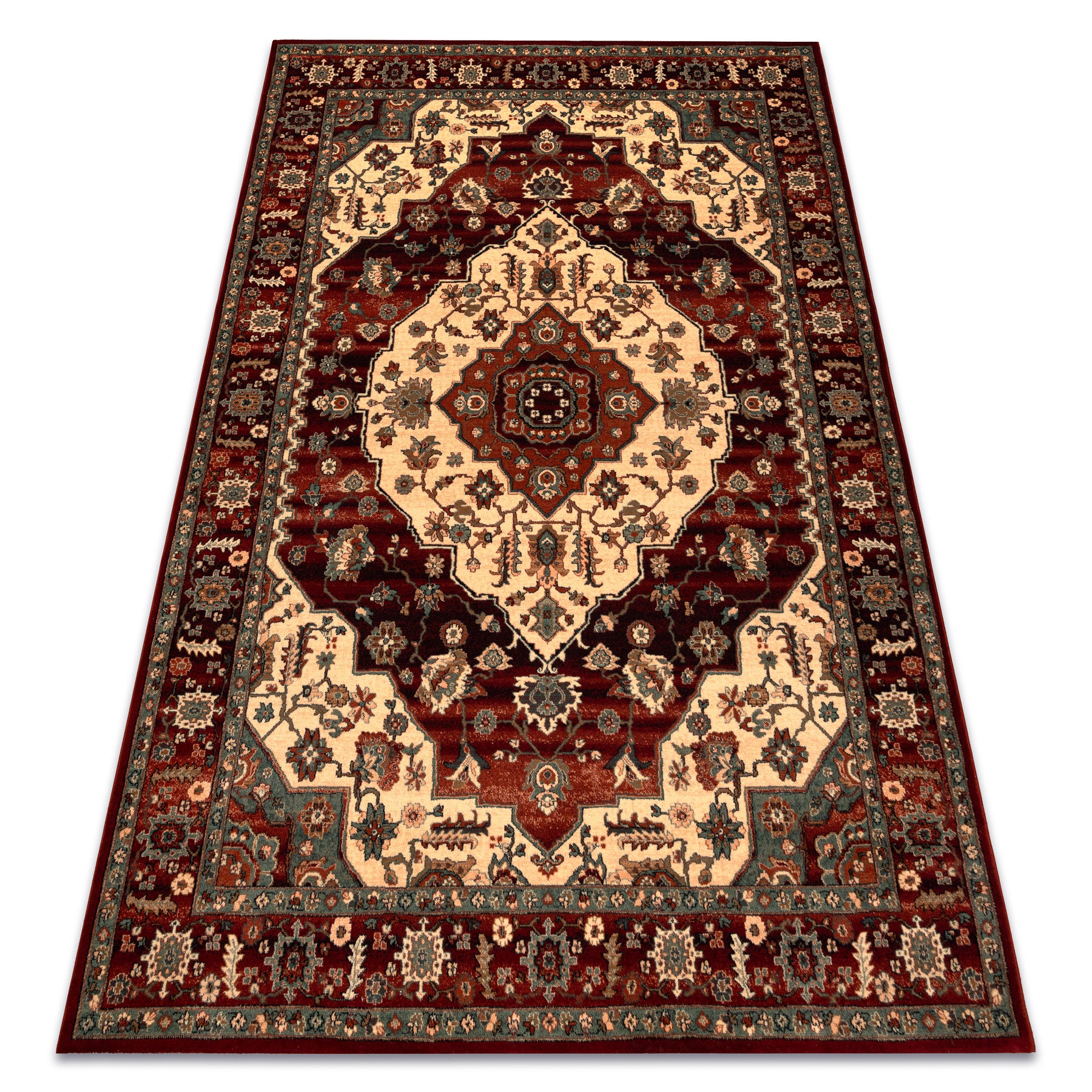 Dywan wełniany KASHQAI 4377 300 ornament bordo / beż 200x300 cm