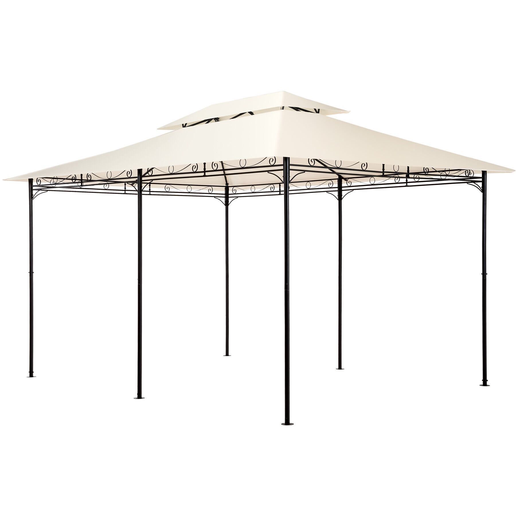 Tonnelle 4 x 3 m toit hydrofuge protection UV crème - 3