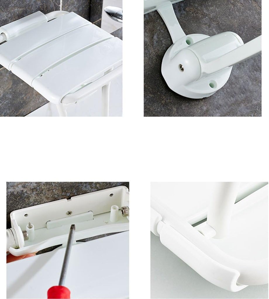 Tabourets Pliables de Douche de Mur Tabouret de siège de Mur d'ABS Tabouret Pliant pour des Personnes âgées/handicapées Tabouret de siège antidérapant - 4