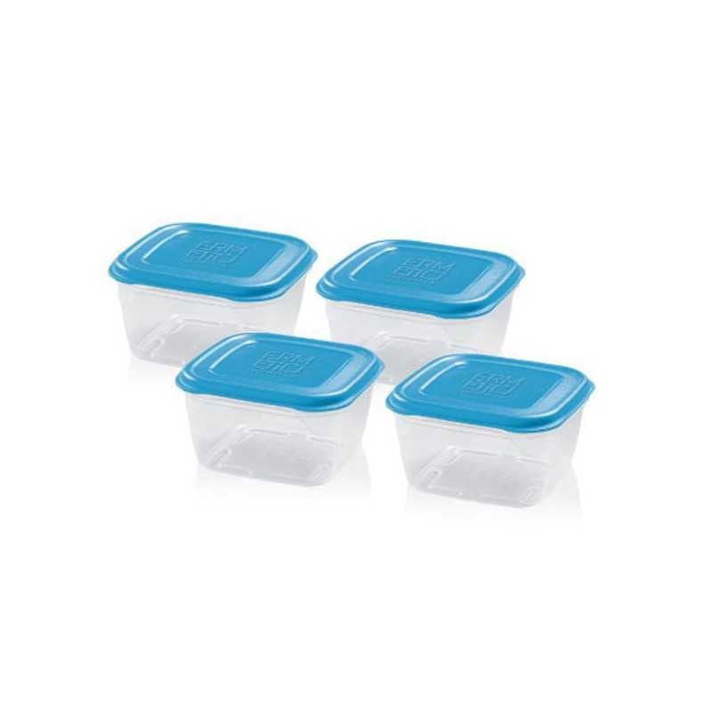 Pyrex Freshlock (paquete de 4) Juego de recipientes de vidrio de tamaño mixto, tapas de bloqueo