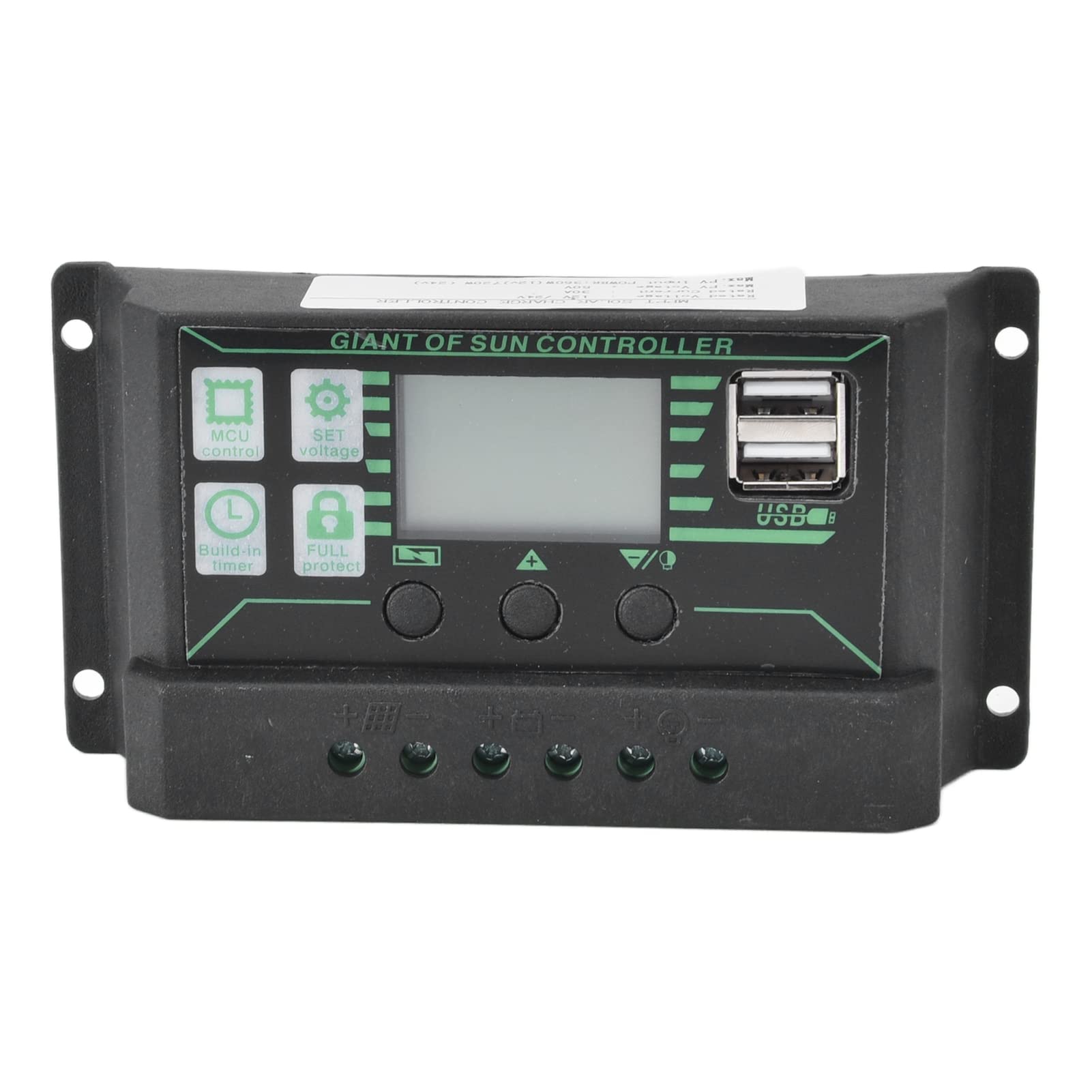 Controlador de carga y descarga solar Pantalla LCD Regulador de panel ...