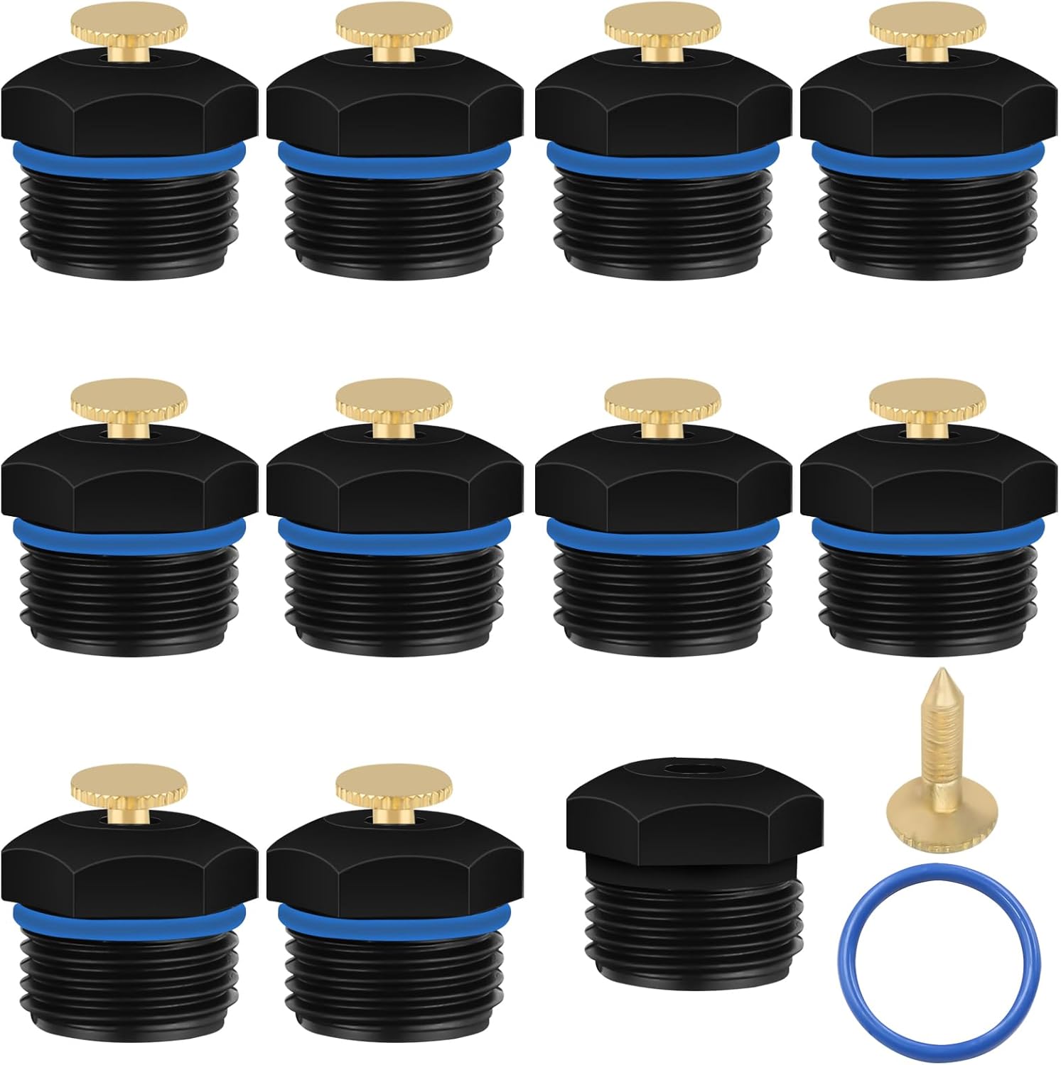 10 szt. dysz zraszających, 1/2-calowy zraszacz do systemów nawadniania rolniczego, obrót o 360 stopni