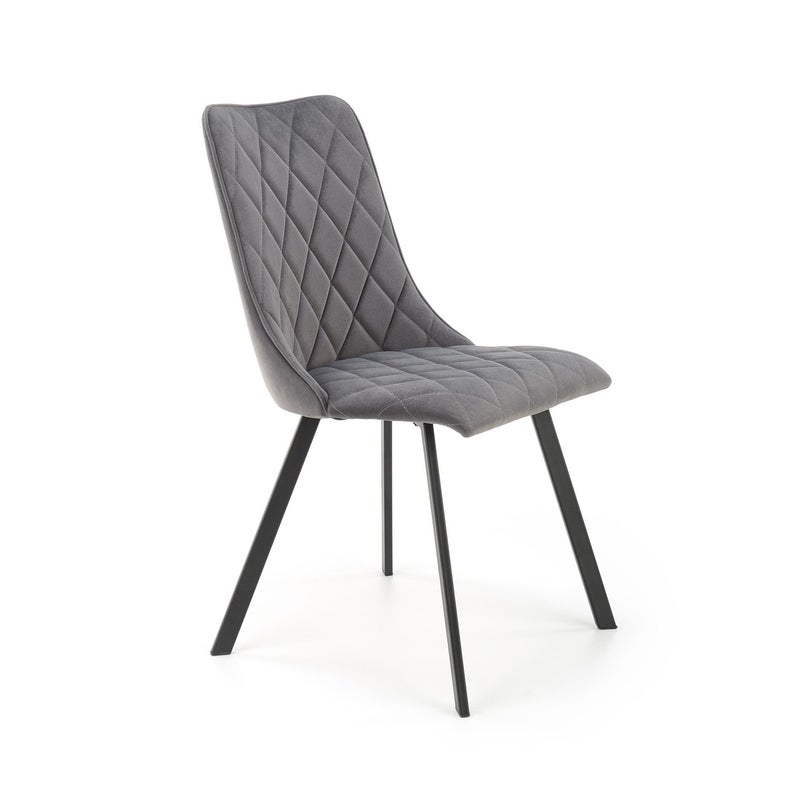 Krzesło tapicerowane K450 VELVET szare