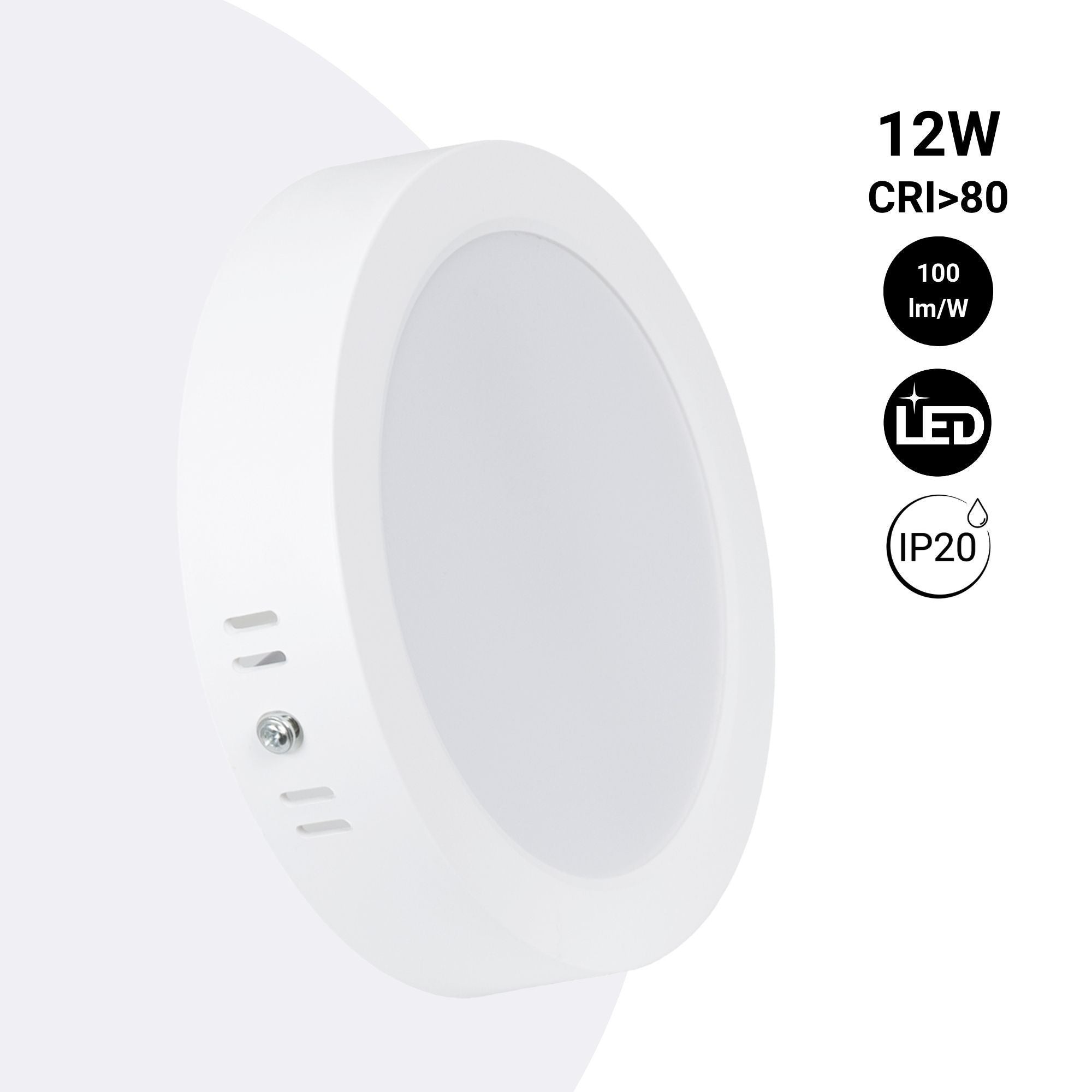Plafoniera led soffitto 12w luce calda alta luminosita rotondo moderno bianco