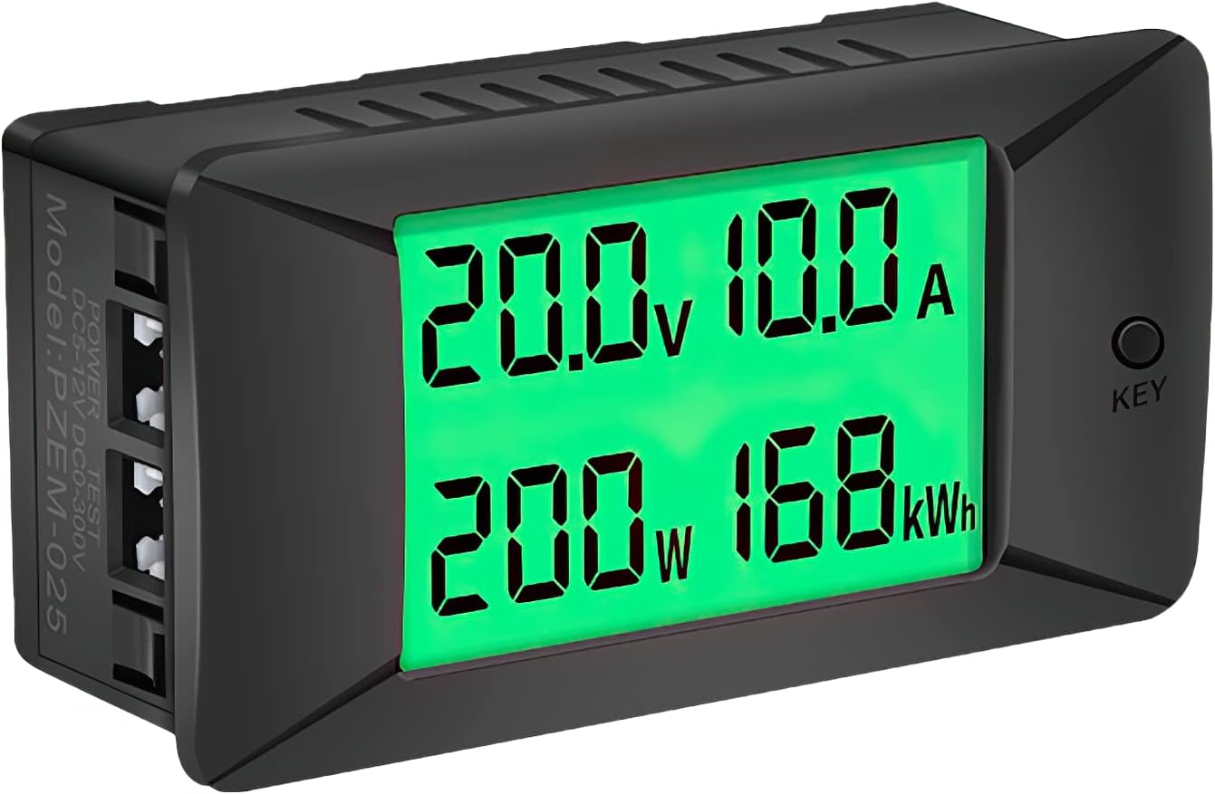 (100A) Amperomierz Cyfrowy Woltomierz, PZEM-025 Elektryczny Miernik DC Woltomierz Tester Baterii Watomierz Energii Elektrycznej 0~300A/300V