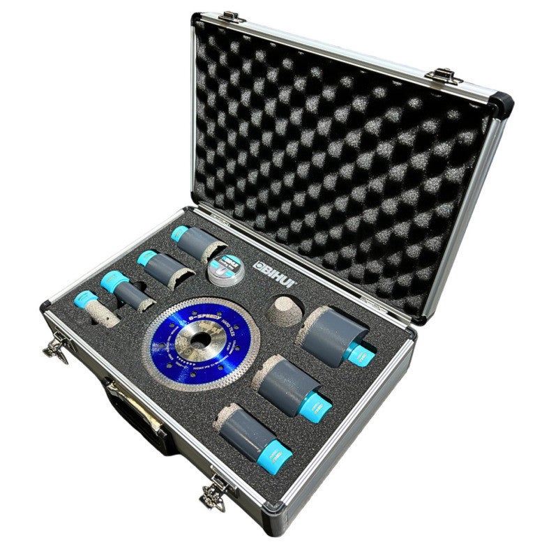 Ensemble trépans, disque et fraises diamantés Ultra (M14), diamètres 25,35, 40, 45, 50 et 68 mm, Fraises et Disque 125 BIHUI - 2