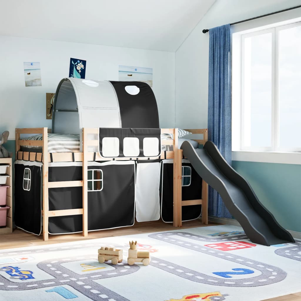Lit Mezzanine Enfant – Bois Blanc – Avec Bureau Intégré – Pour Matelas 90x190 – Occasion TBE
