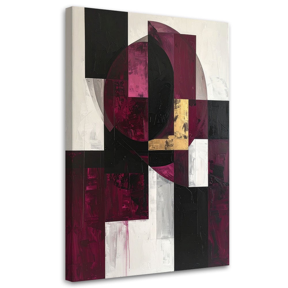 Obraz do salonu biura kuchni, Abstrakcja geometryczna w odcieniach burgundu 60x90