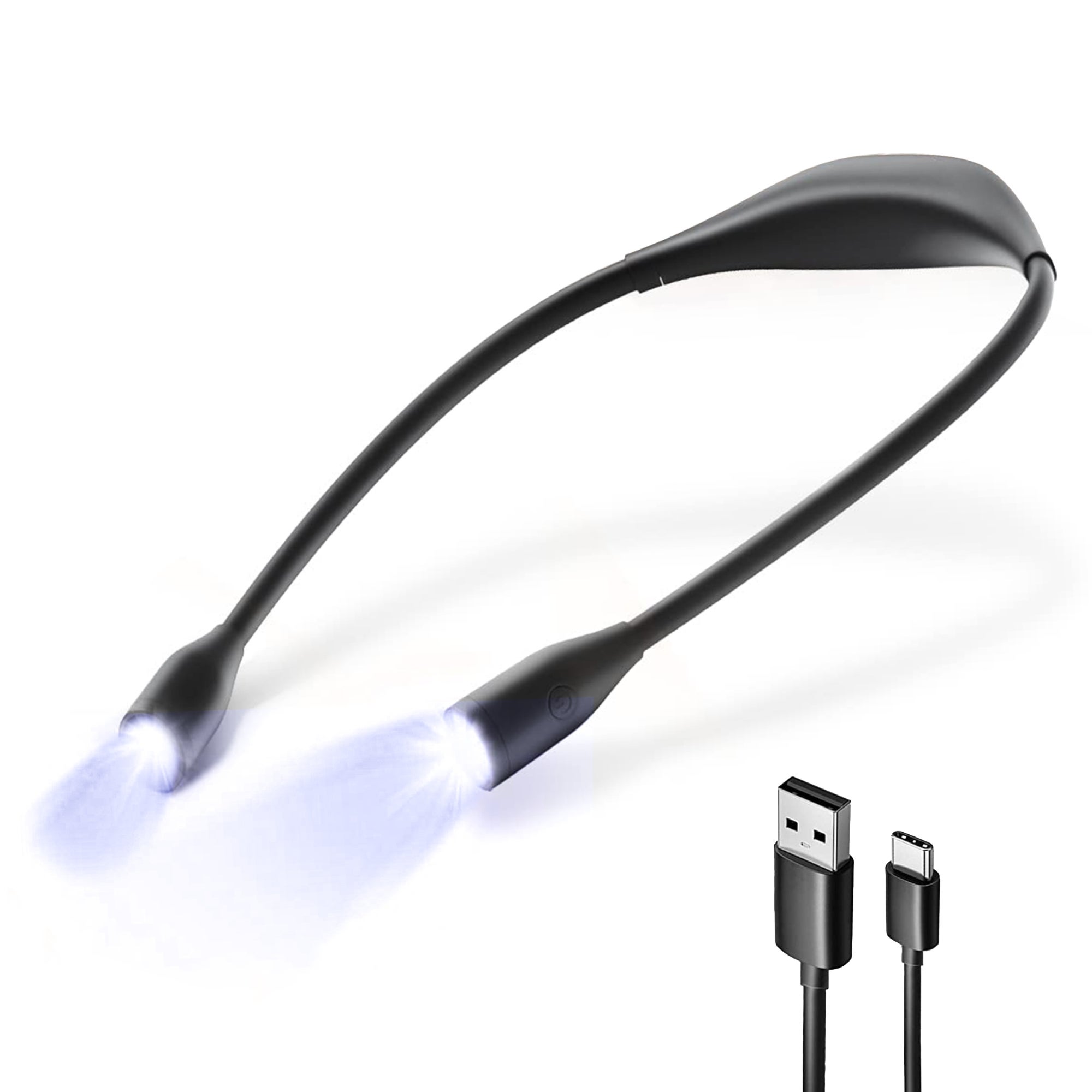 Fishtec Lampada Da Collo Ricaricabile USB-C – 3 Colori E 3 Intensità Per Lettura E Fai Da Te