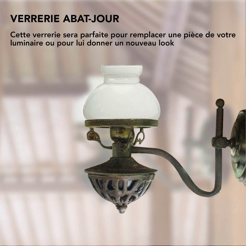 Abat jour en verre blanc opaque diam. 107 mm - Tibelec - 5