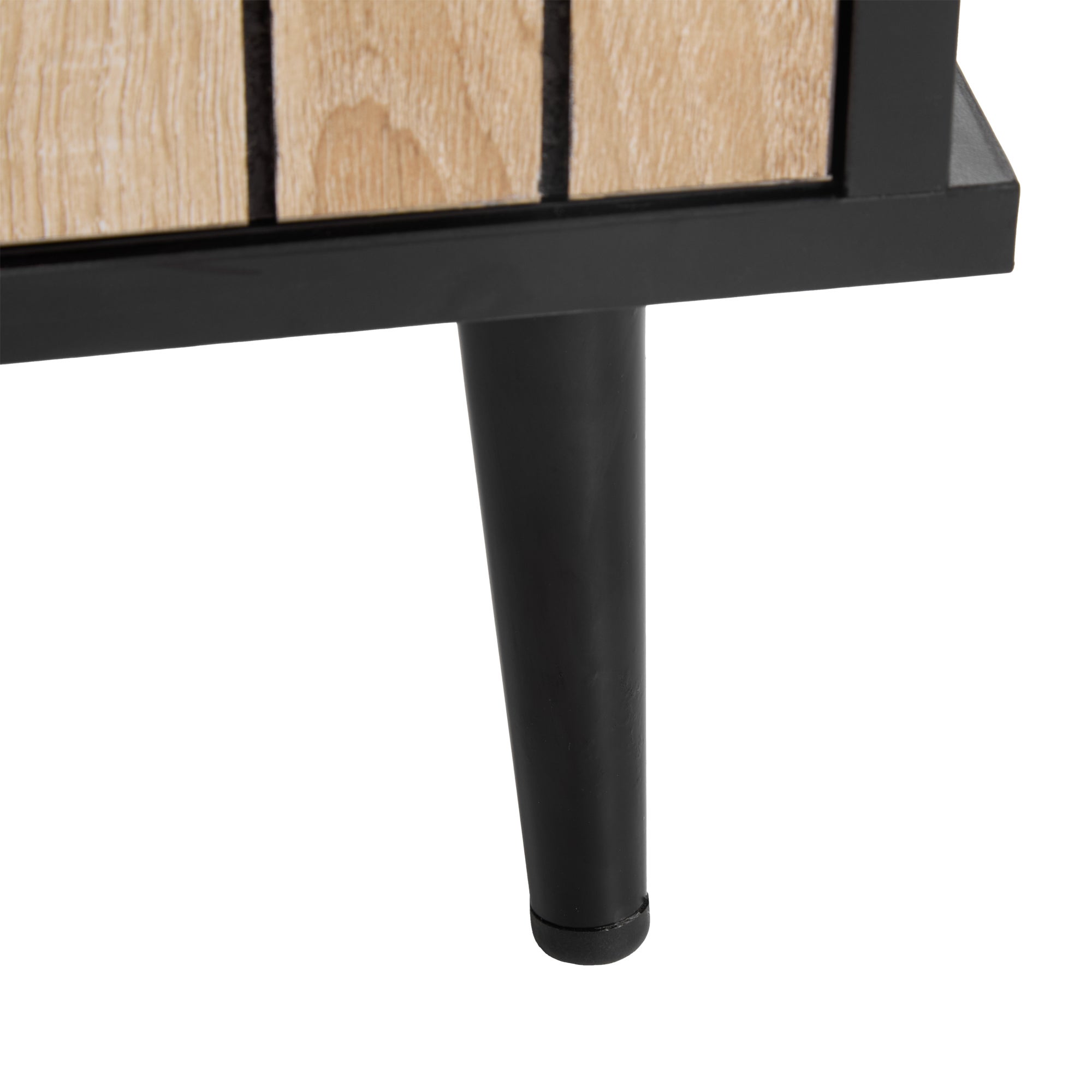 Credenza moderna - 4 ante scorrevoli e 1 cassetto - con ripiani regolabili - Naturale e Nero - 6