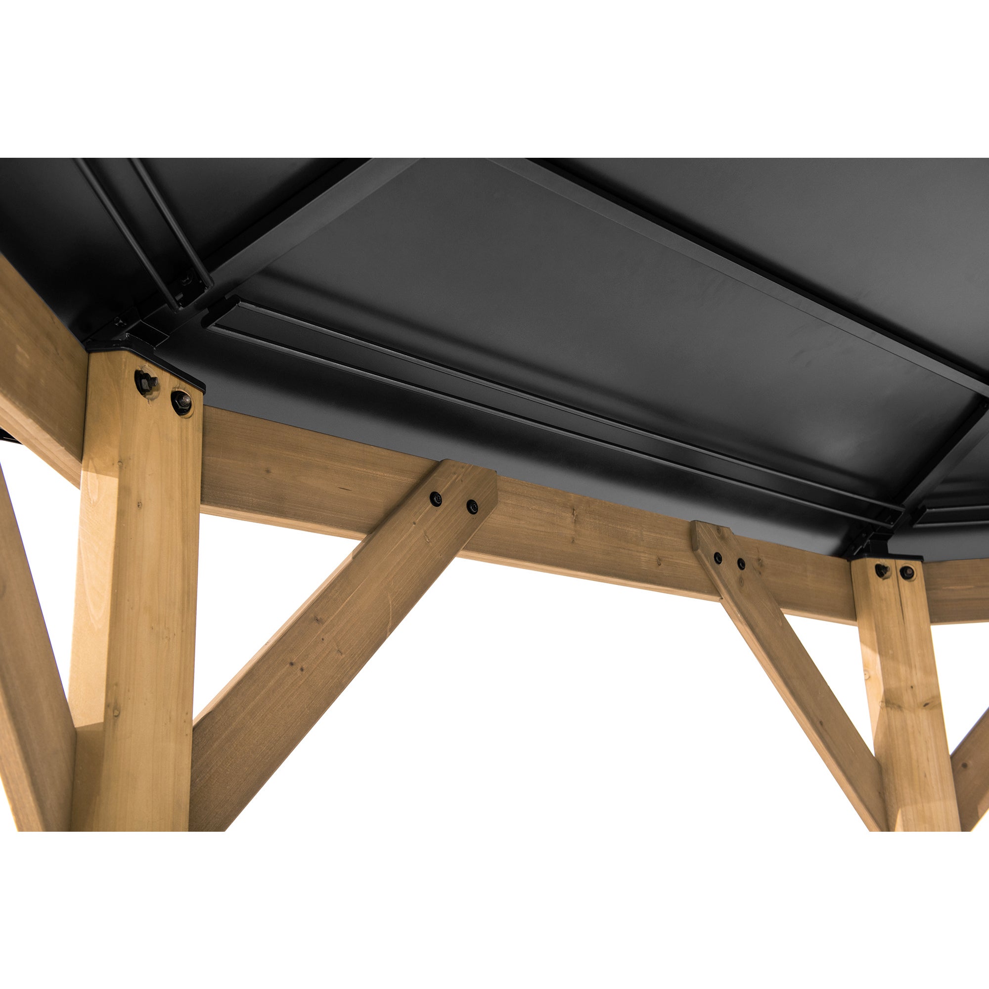 Tonnelle en bois de cèdre EGGI - 396cm x 396cm, anthracite - 5