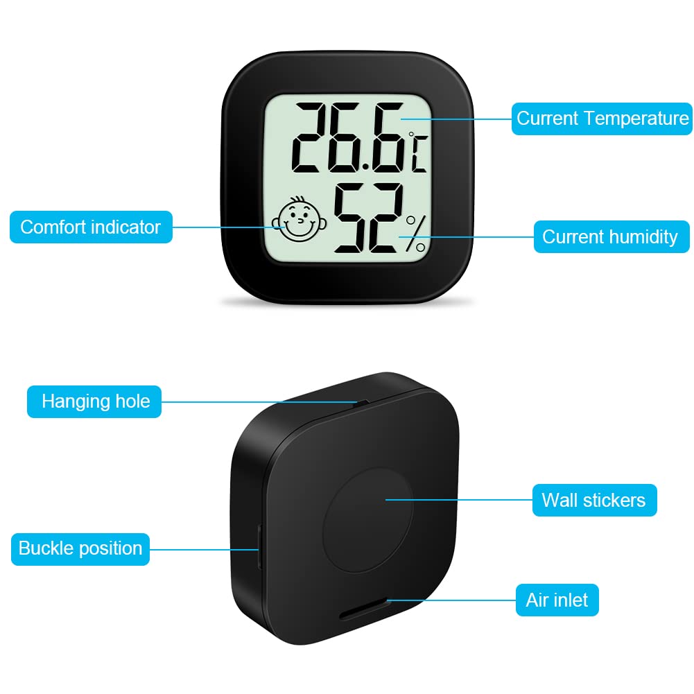 10 Termómetros Digitales LCD Con Sonda - Miden Temperatura Y Humedad, Cable 1.5m, Para Interior