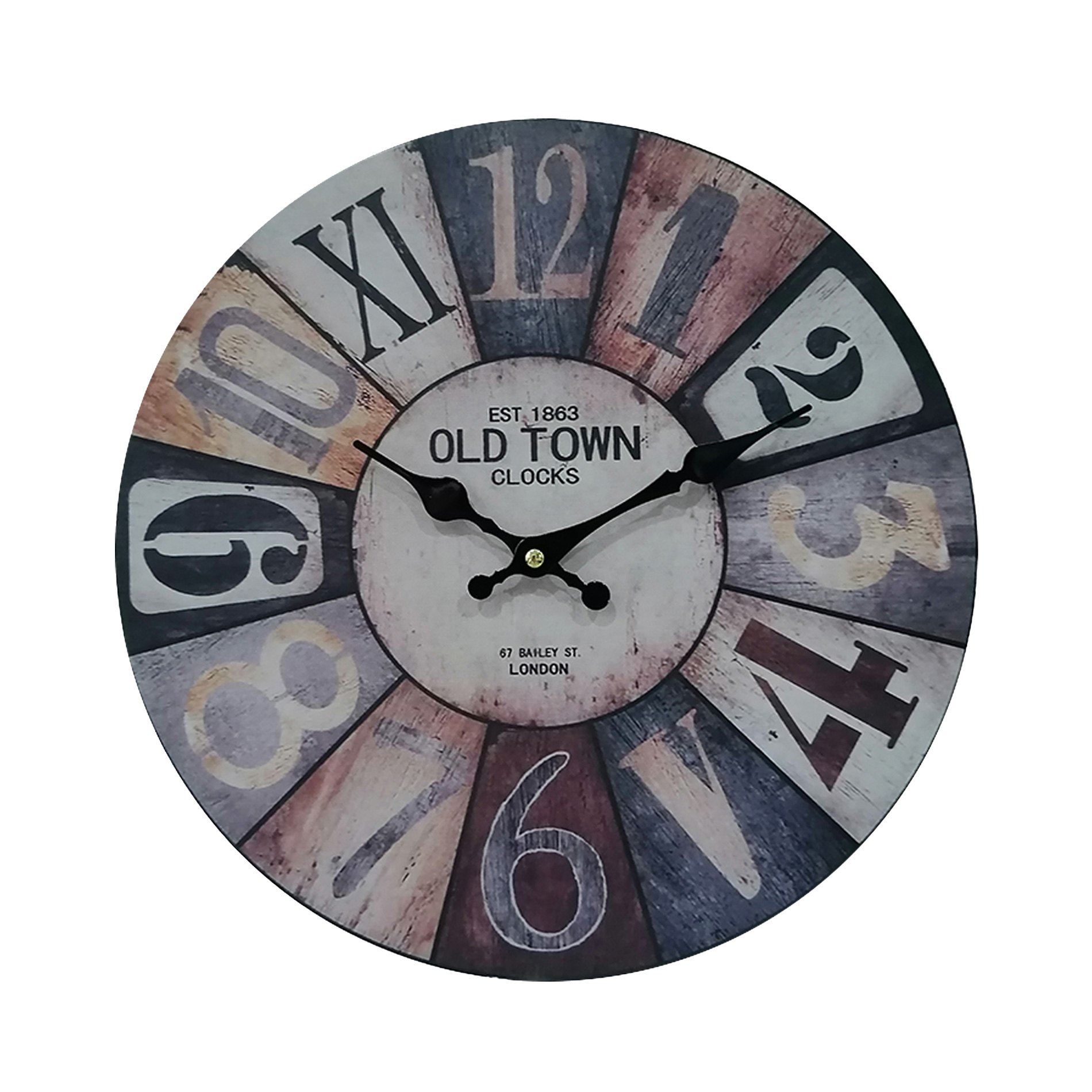 Rebecca mobili reloj decorativo relojes de pared mdf blanco marrón gris estilo retro