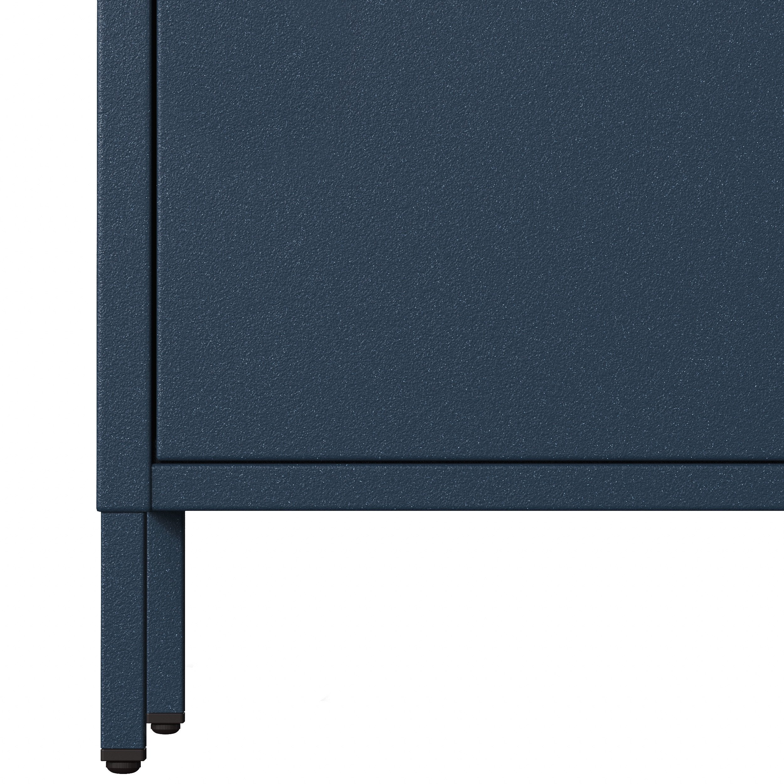 Chambre Adulte Enfant en Métal 2 Portes - FLAVIO | Etagères | Armoire de Rangement Chambre, Armoire Penderie | 80 x 185 x 45 cm | Bleu Foncé - 8
