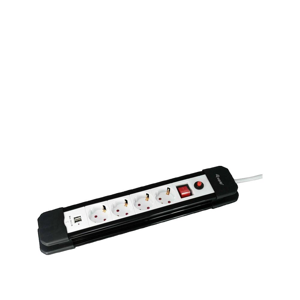 Listwa zasilająca Equip Life Wersja 1 4 gniazda Typ F 2 porty USB 1,5 m