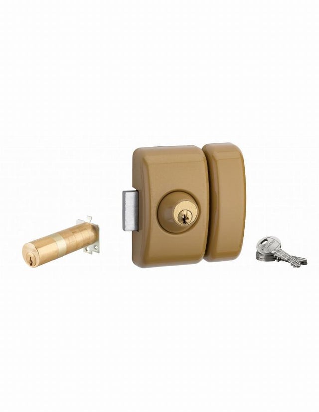 Verrou universel thirard double cylindre languette hg5 + 3 clés - or - 00080474