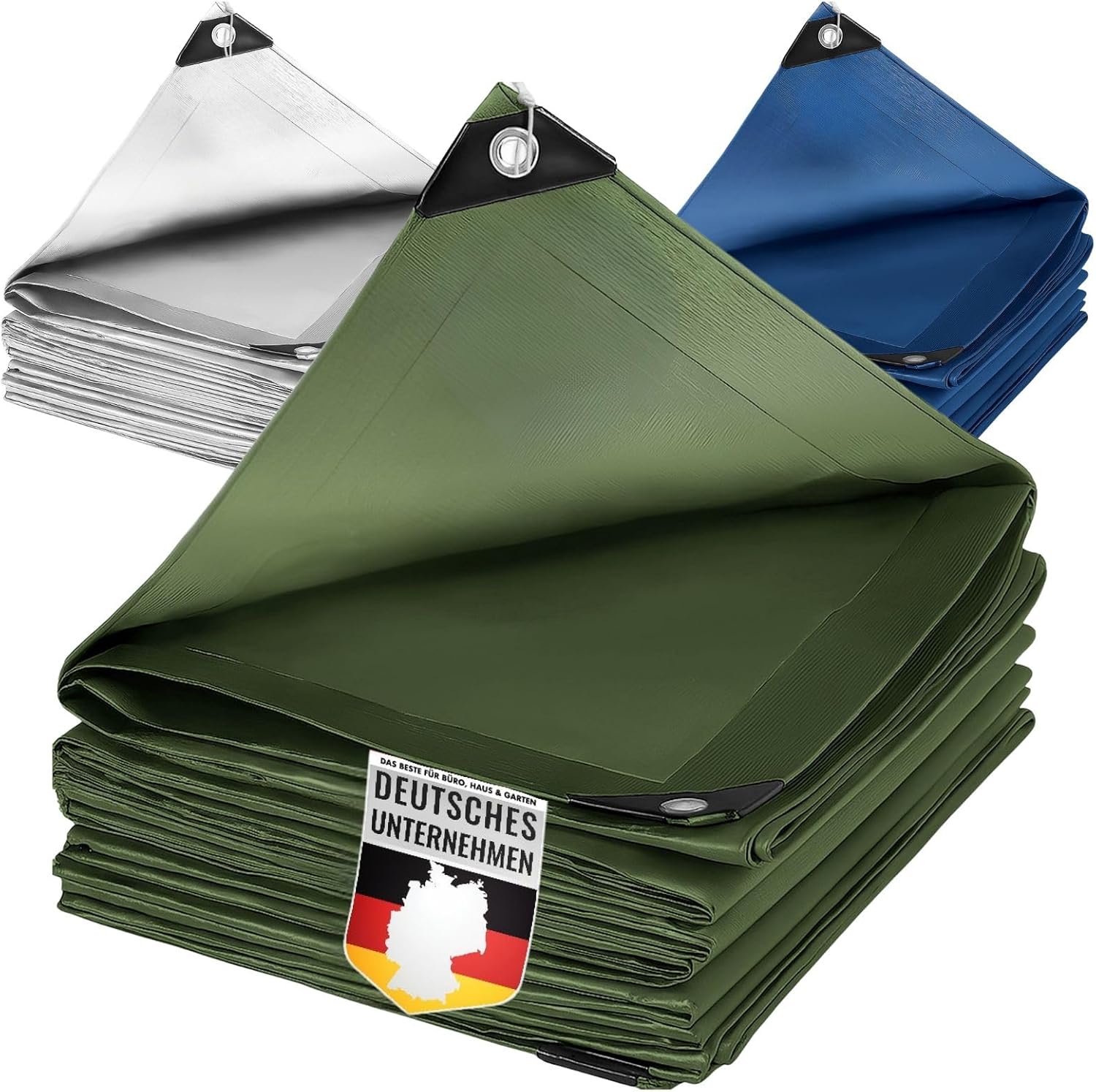 Bâche de protection ultra résistante 240 g/m² Vert 3 x 4 m - 2