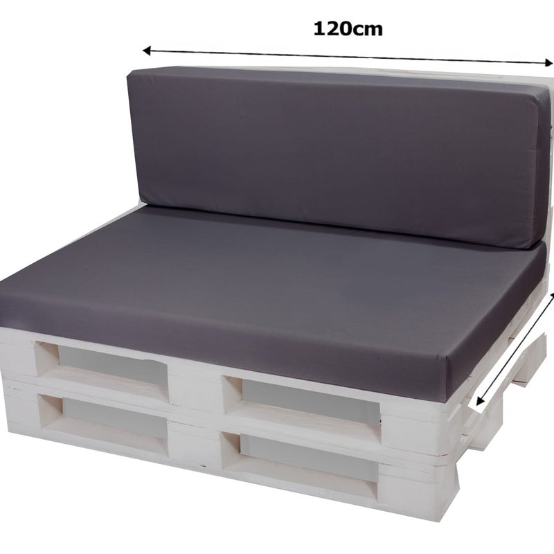 Poduszka ogrodowa na paletę 120x50x40cm poduszka na meble ogrodowe antracyt, poduszka na balkon taras, poducha ogrodowa na meble z palet