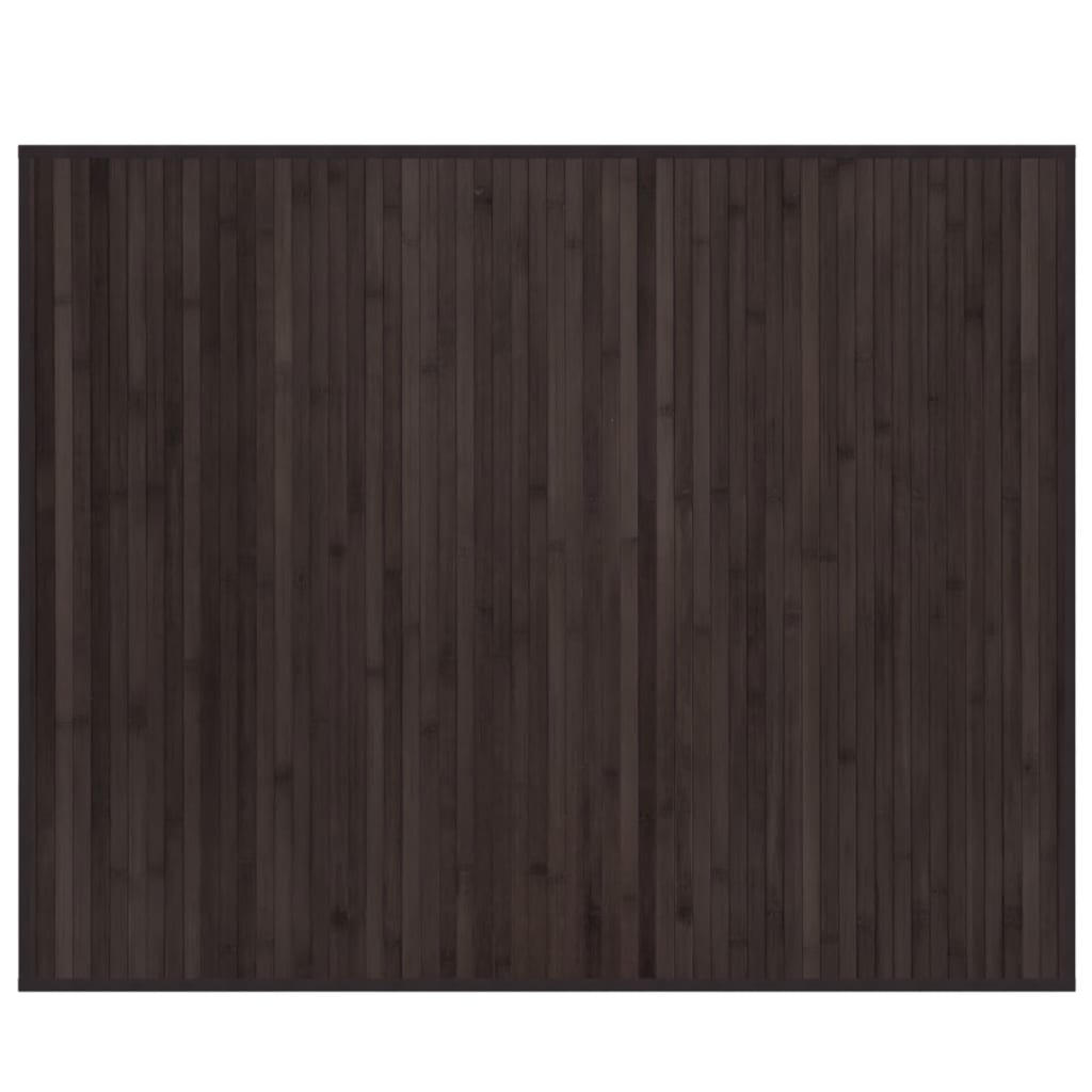 Tapis rectangulaire marron foncé 80x100 bambou - 2