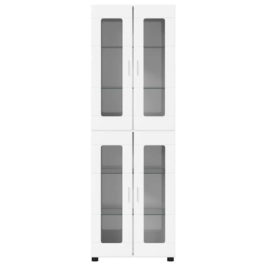 Armoire Haut de rangement - Armoire De Chambre avec porte Blanc brillant 60 x 35 x 182 cm - 6