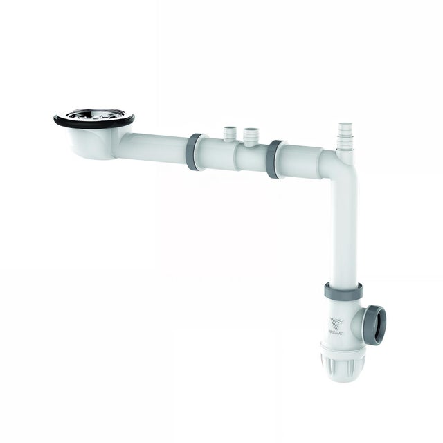 Vidage gain d'espace TBXP, pour évier 1 cuve Ø90mm, H. 65mm, sans trop-plein