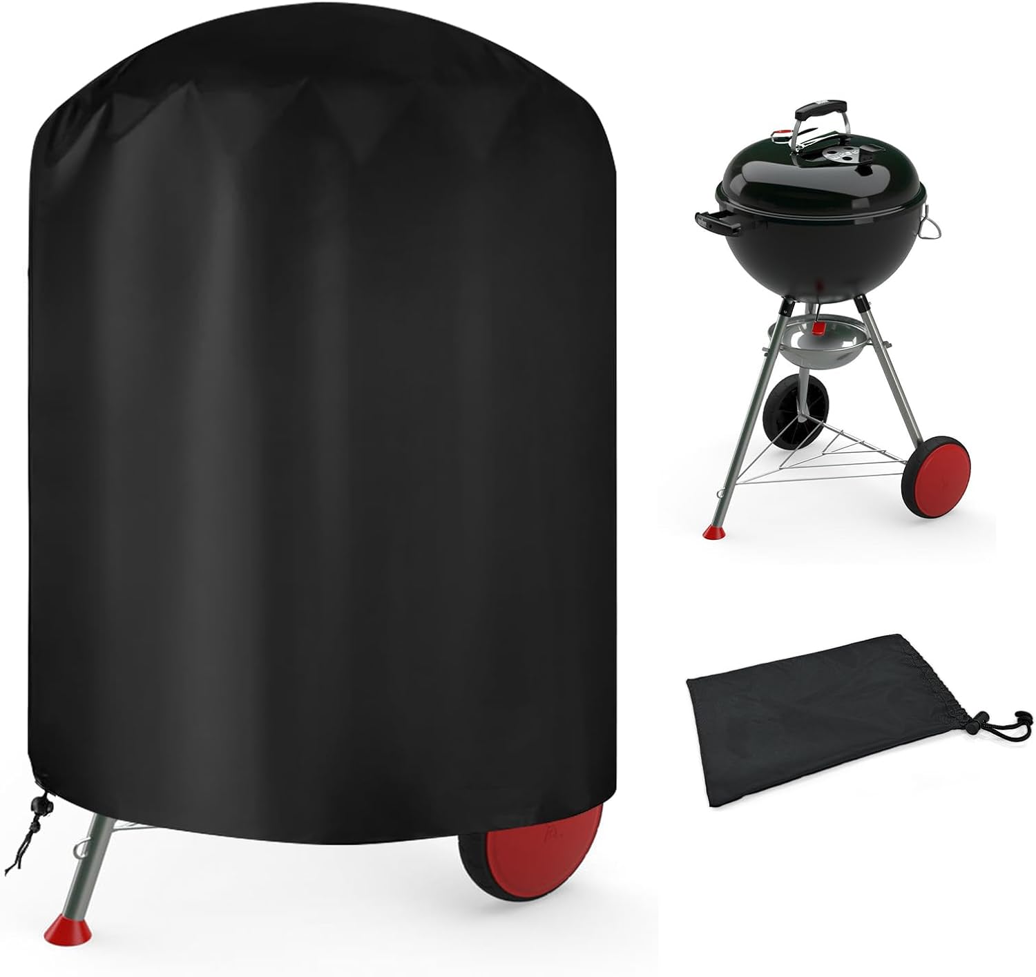 Pokrowiec na grilla - tkanina Oxford 210D - Ø61 x 70 cm - 1 sztuka - czarny