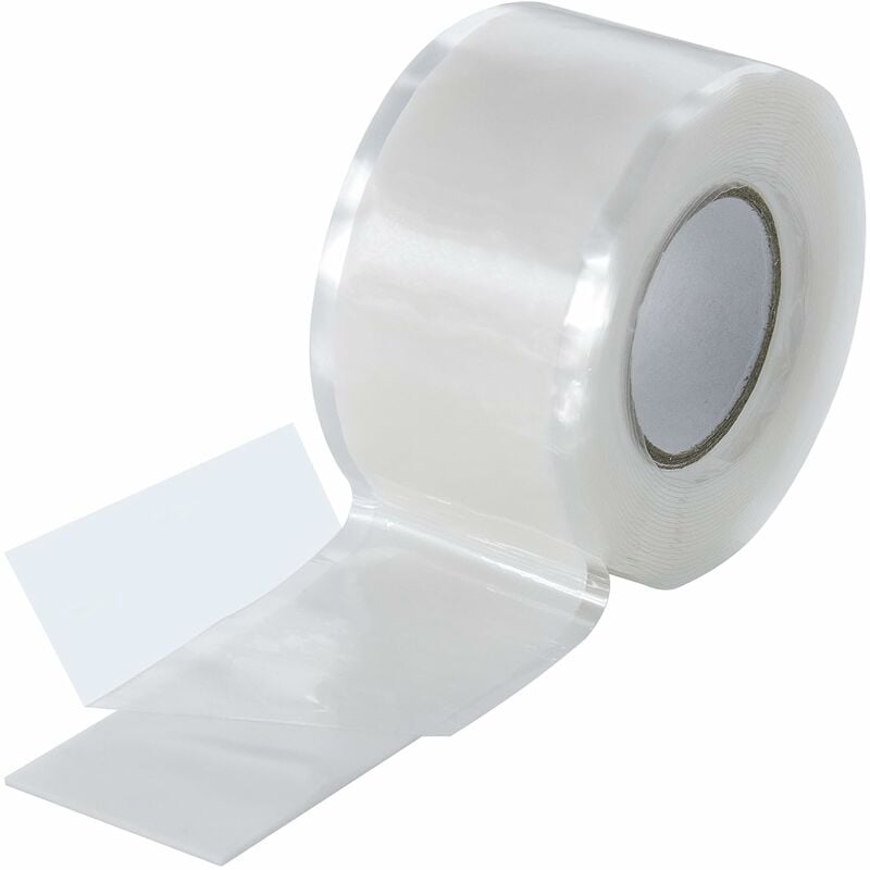 1 bucată bandă din silicon auto-fuzionabilă (auto-amalgamantă, 25 mm x 3 m, albă, auto-vulcanizantă), bandă izolantă și bandă de etanșare (apă, aer)