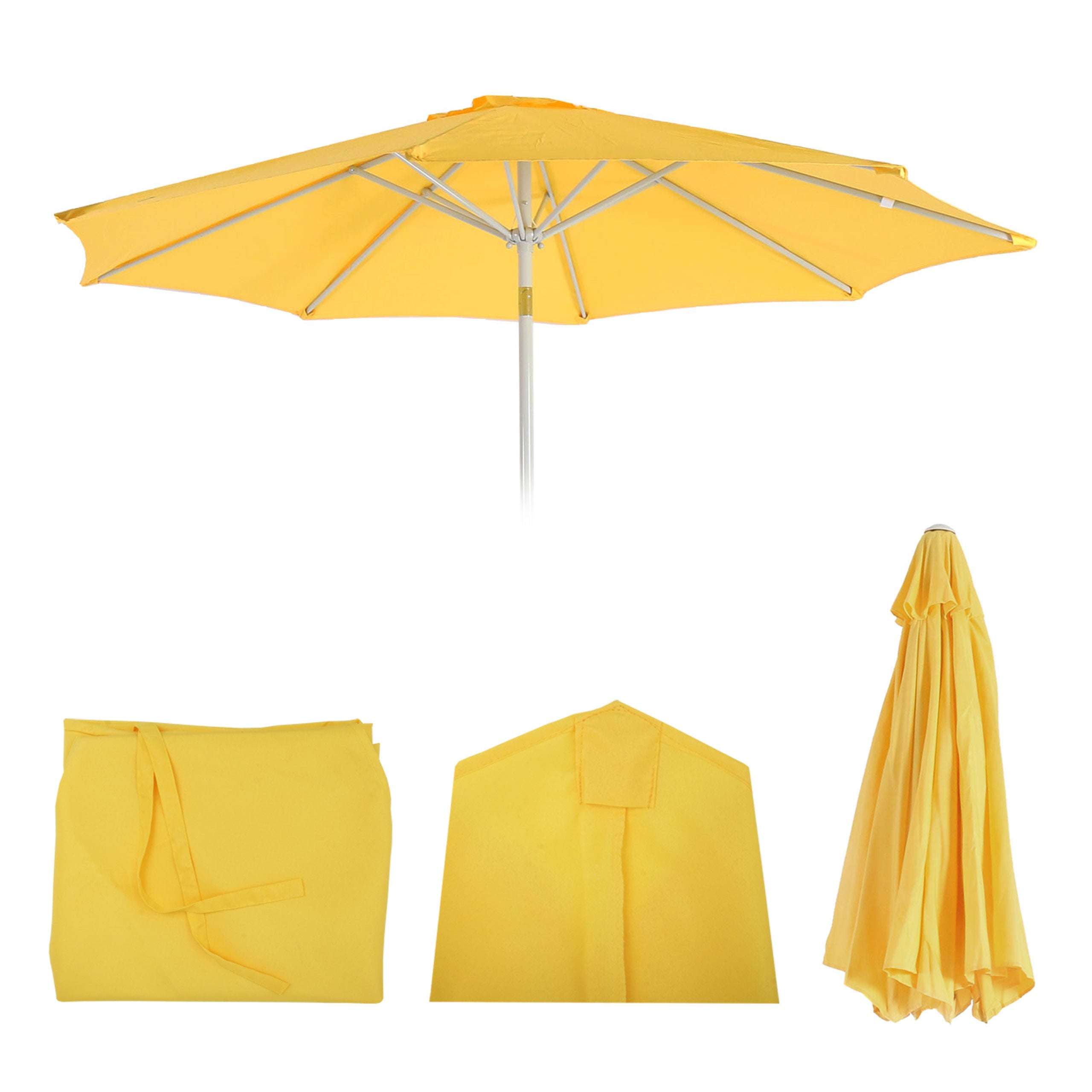 Copriombrellone copertura ombrellone ad arco protettiva HWC poliestere con cerniera 3,5x3,5m avorio grigio | Leroy Merlin