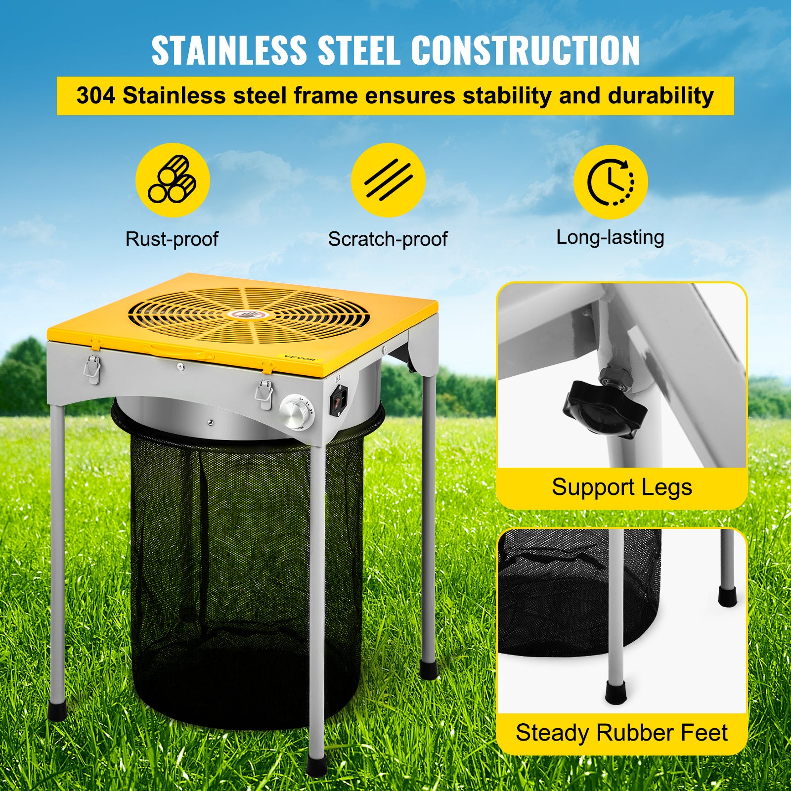 Coupe Herbe Électrique VEVOR 45,72 cm Coupe Feuilles 18'' Coupe Herbe Cuisine Acier Inoxydable 60W Ciseaux Puissant Câble 2,3 m pour Préparation - 5