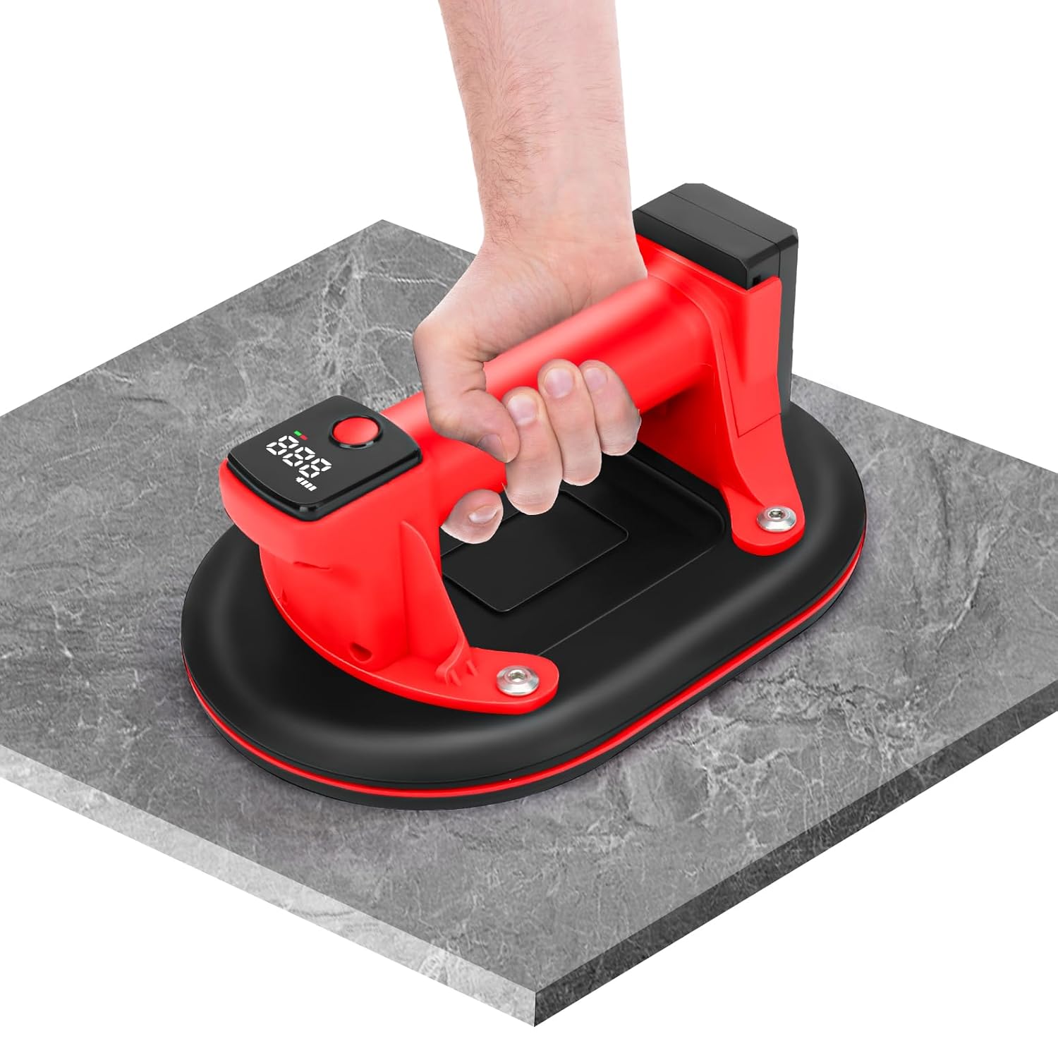 Ventouses électriques Sans Fil Ventouses Électriques JUYLTOOL - Lot De 2 - 200kg Charge Max - Affichage Numérique - Pour Carrelage/Verre Ventouse En Verre