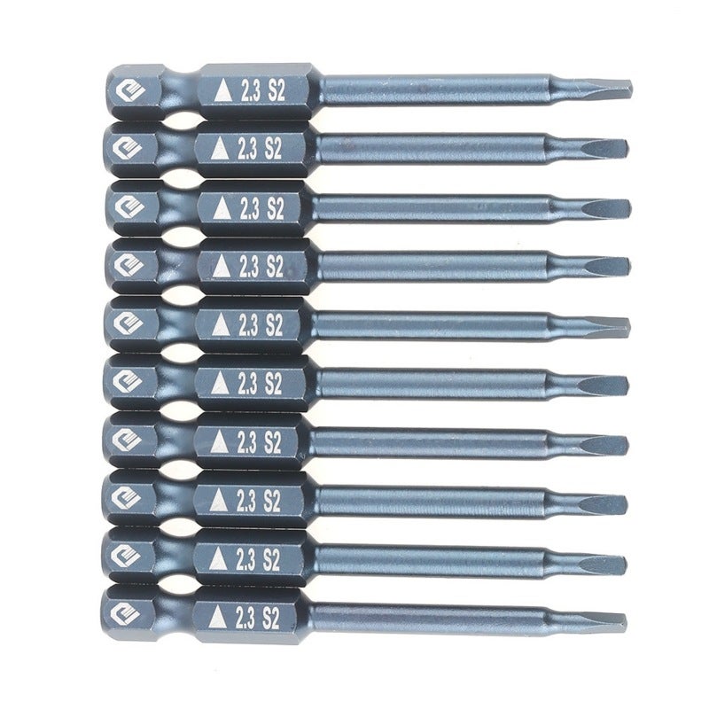 Jeu de 10 embouts de tournevis triangulaires en acier allié S2 65 mm 2 ...