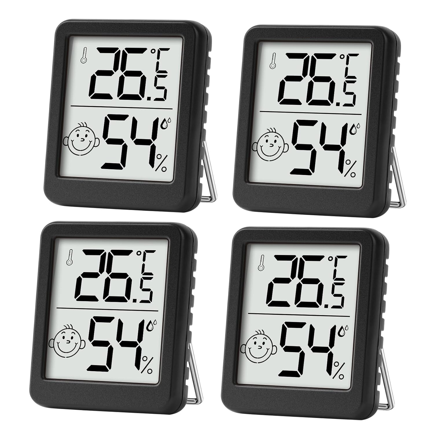 4 szt. Miniaturowy termometr LCD higrometr wewnętrzny Termometr domowy odpowiedni do pokojów dziecięcych, pokojów osób starszych itp.