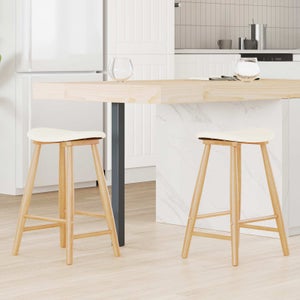 WOLTU Sgabello da Bar Sedia Alta Cucina Ristorante con Schienale Poggiapiedi PU Legno Moderno 2 Pezzi Bianco