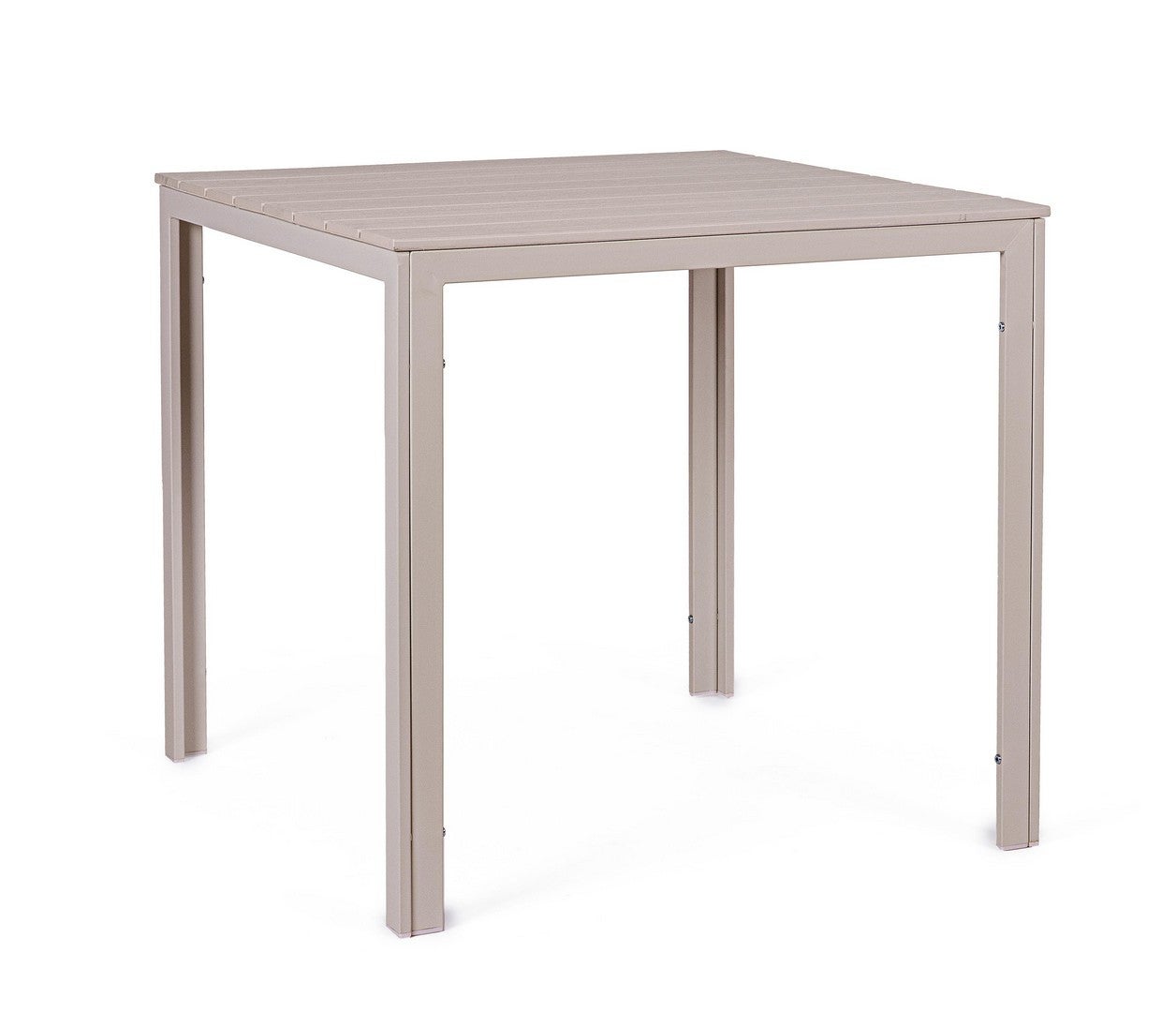 Stół stalowy z blatem HDPE z efektem słojów drewna, 78x78 Antracyt