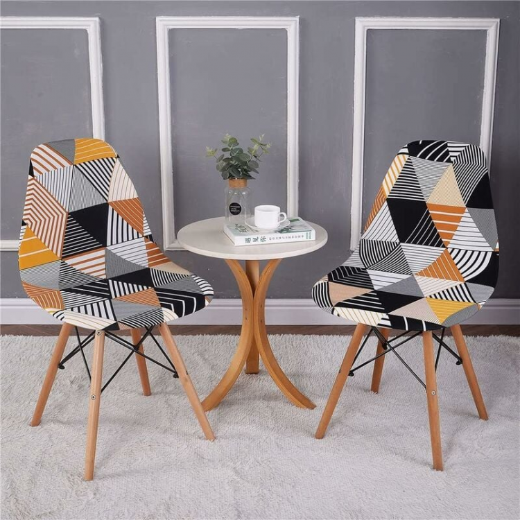 Lot de 4 Housse de Chaise Scandinaves , Extensible Housse de Chaise de Salle à Manger, Universelle Couverture de Chaise sans Accoudoirs pour Décoratio - 5
