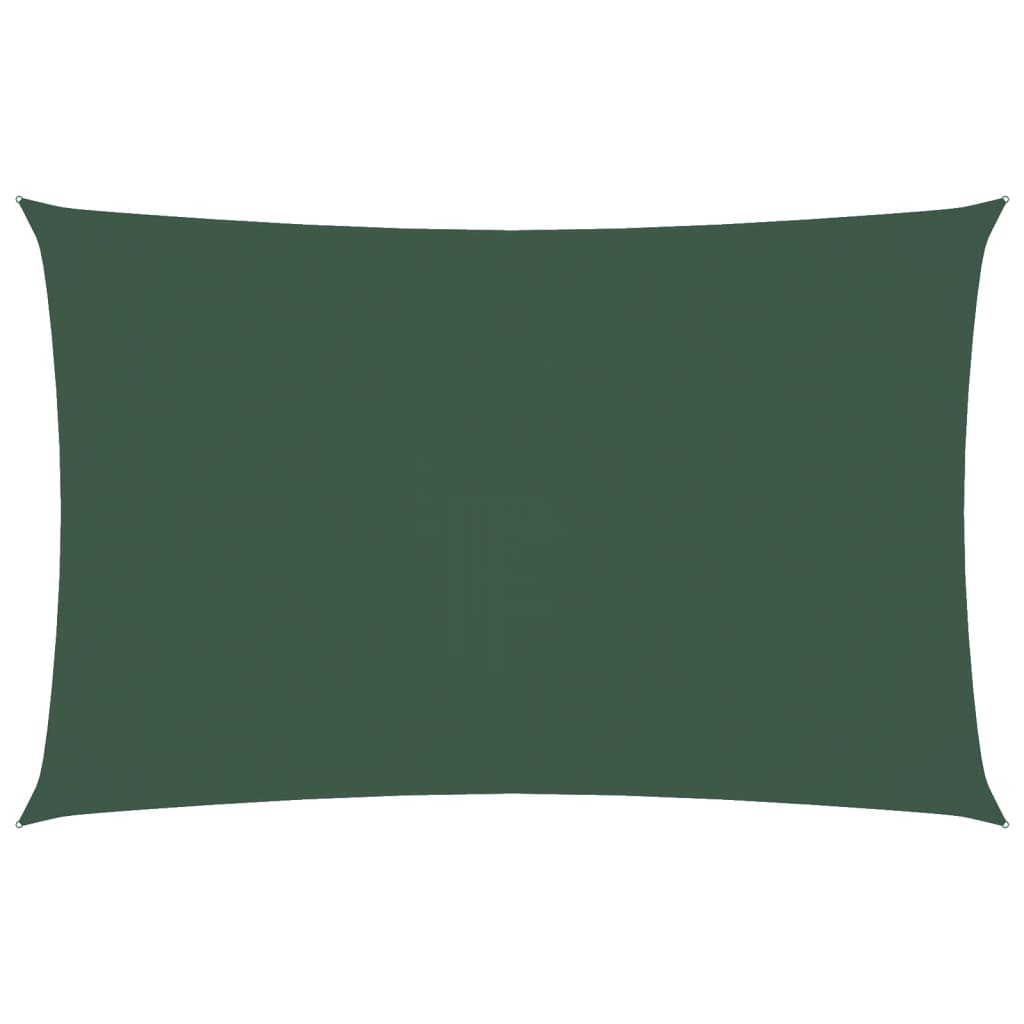 Voile D’ombrage 1,5 X 2,5 M – Tissu Respirant, 95% UV – Vert Foncé – Avec œillets Et Cordes – Pour Terrasse, Jardin, Balcon