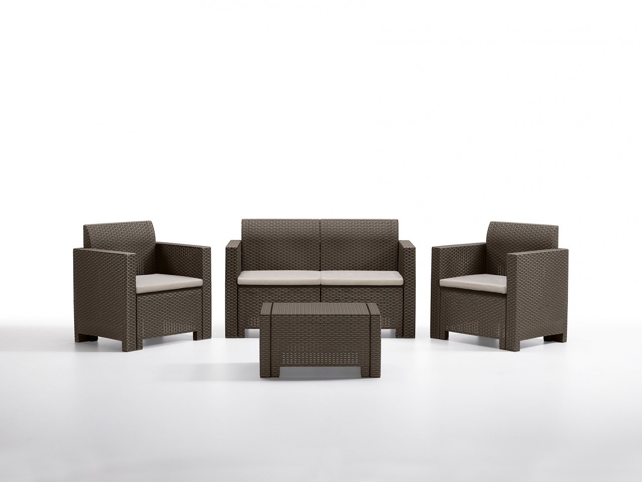 Salon résine 4pcs.c/cusc.nebraska 2 marron Leroy Merlin