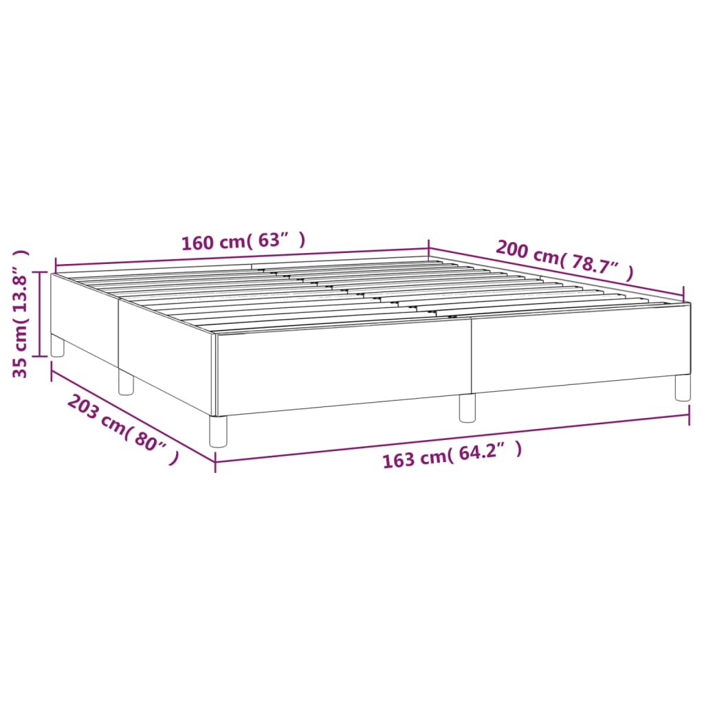 Cadre de lit sans matelas gris foncé 160 x 200 cm tissu - 9