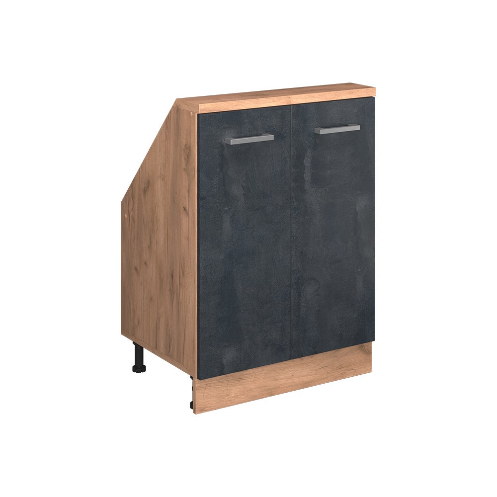 Vicco Szafka kuchenna na dach skośny R-Line, Czarny beton, 60 cm z 2 drzwiami