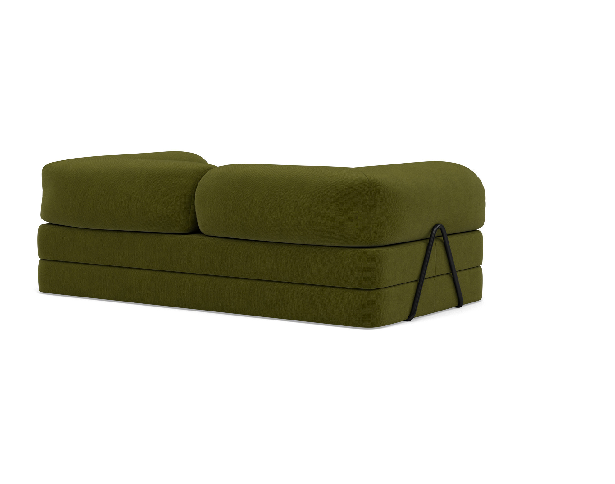 Canapé droit convertible 3 places en velours texturé vert kaki - NEBULA - Best Mobilier - 5
