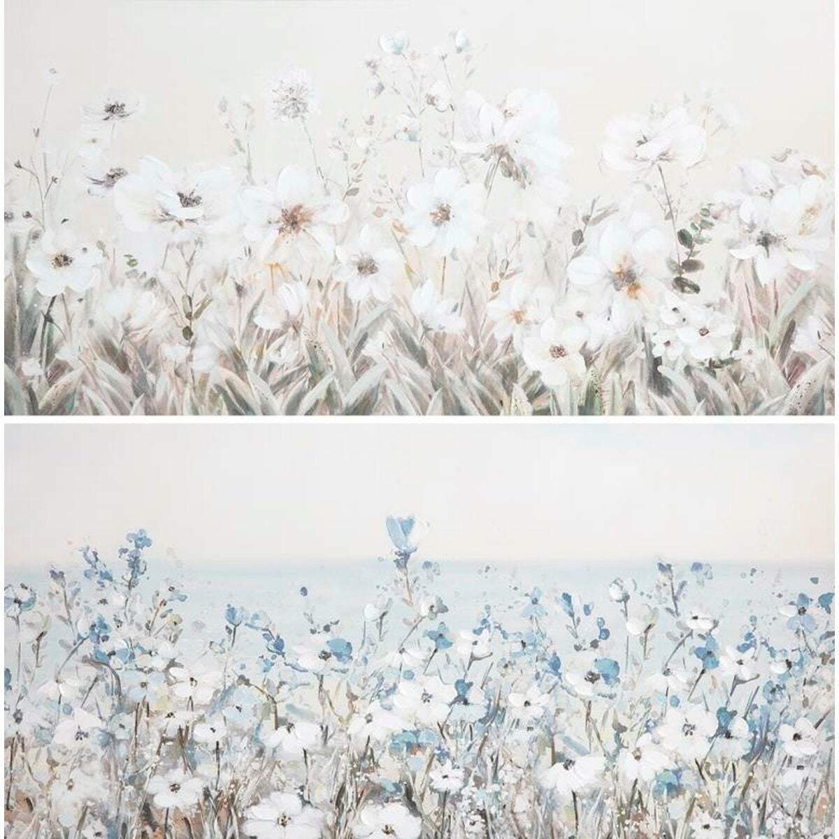 Cuadro dkd home decor 120 x 3,5 x 60 cm 120 x 3,7 x 60 cm flores shabby chic (2 unidades)