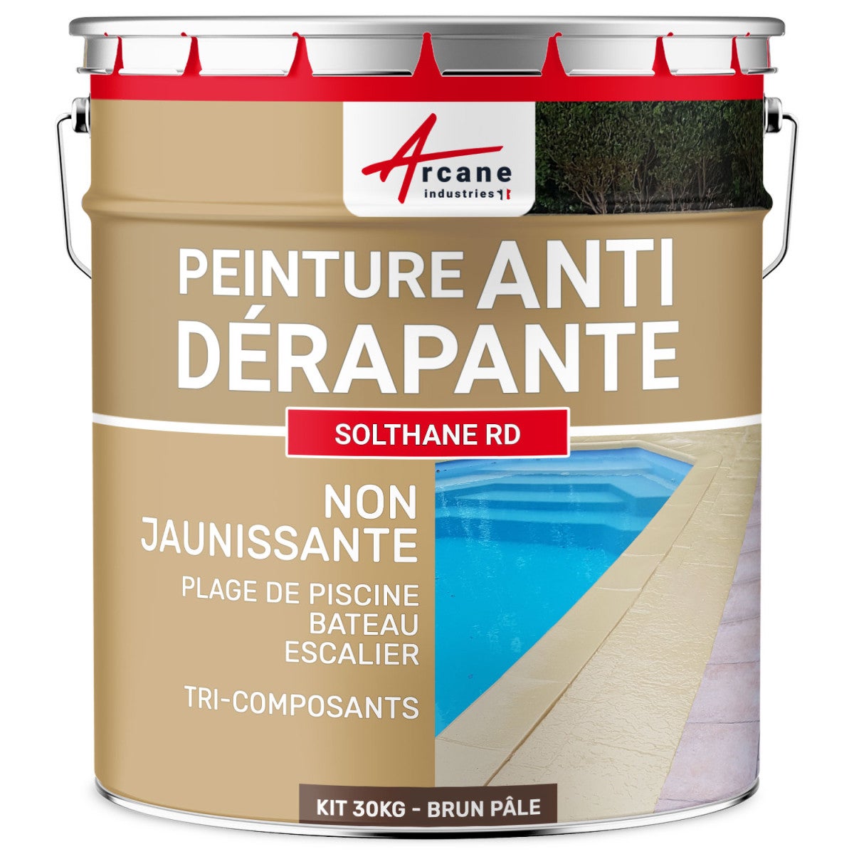 Vernice antiscivolo esterno: per pavimenti e bordo piscina - SOLTHANE - 156 - 30 kg Beige - RAL 1001 - ARCANE INDUSTRIES - 2