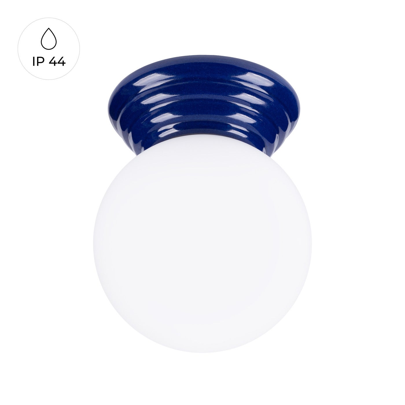 Lampa sufitowa ceramiczna szkliwiona ZORI ultramaryna 1xG9x8W ceramika / gips wym:12x12x16cm IP44 Sollux Lighting - 2