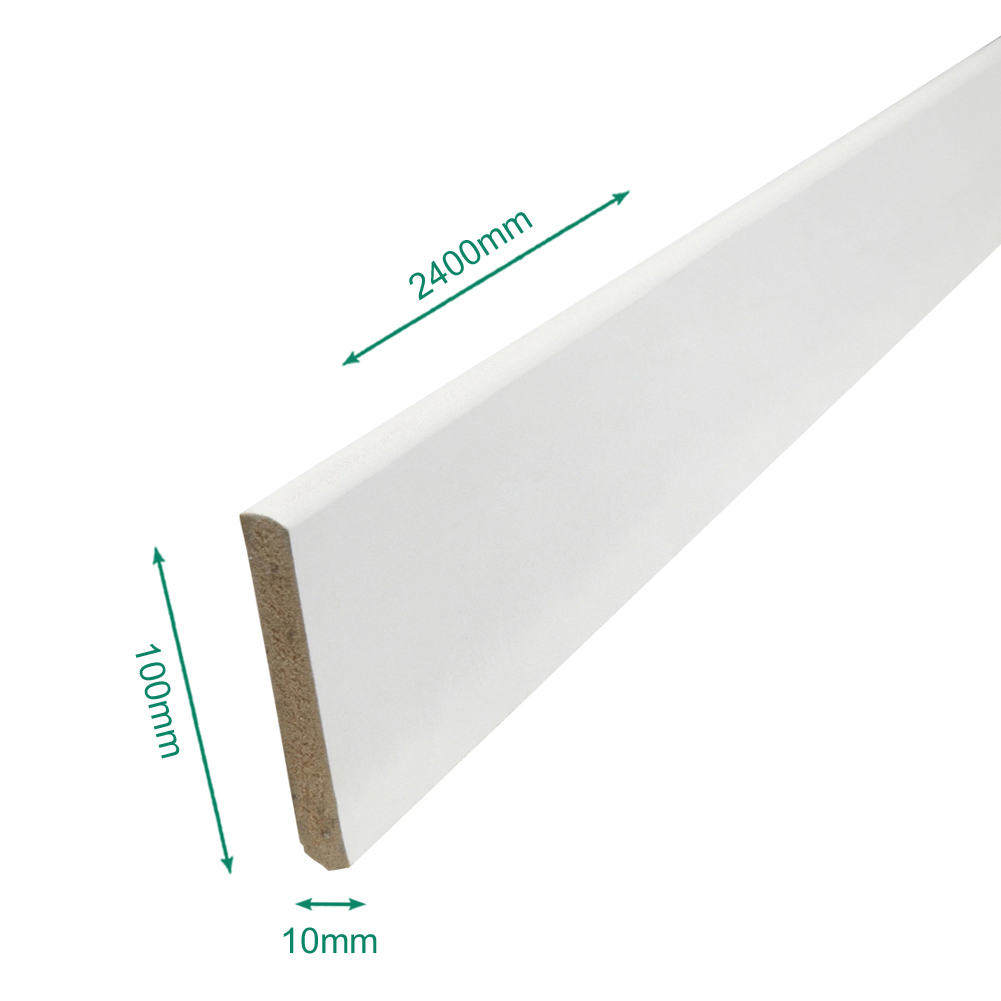Lot de 5 Plinthes médium (mdf) prépeinte blanc 2400 x 100 x 10 mm. - PEFC 70% - 4