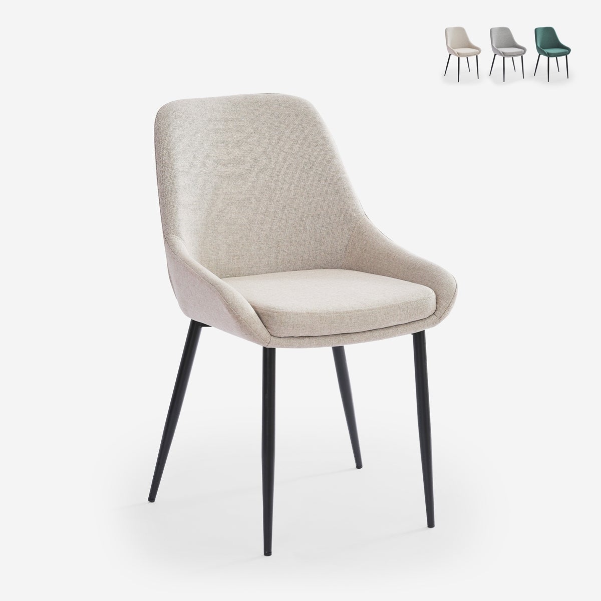 Tiita Sedia Relax Moderna Con Ottomana - Struttura In Metallo E Cuscini Morbidi - Beige - Per Soggiorno, Camera, Ufficio