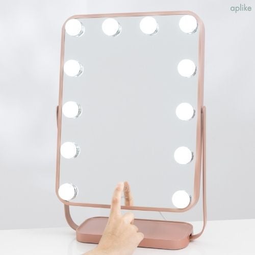 Specchio Ingranditore 20X Con Luci LED Da Trucco 15,2 Cm 3 Colori Dimmerabile Portatile Con Ventose Bianco