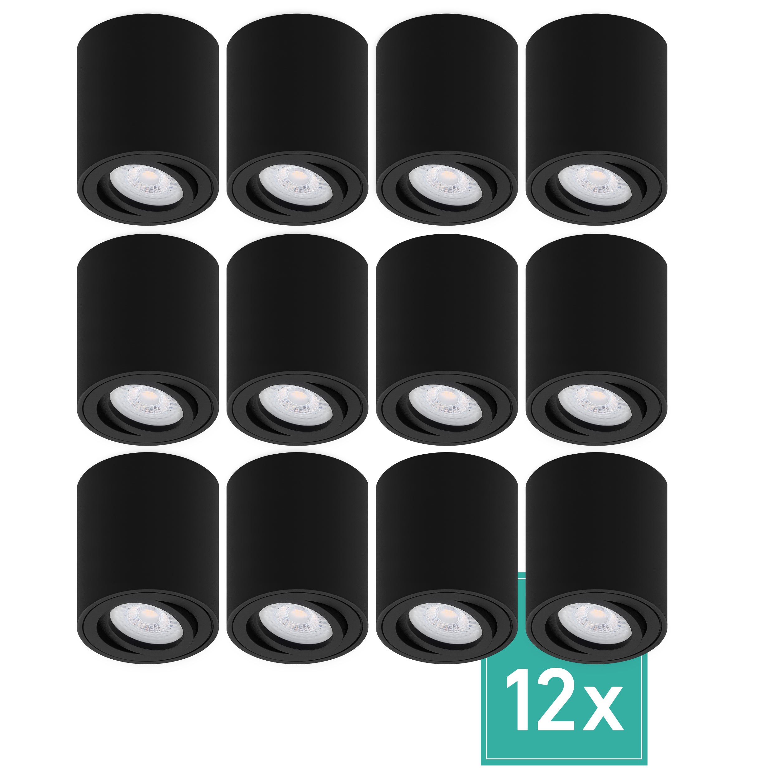OKTAPLEX 12 spots en saillie LED dimmable blanc neutre 4000K pivotant ...