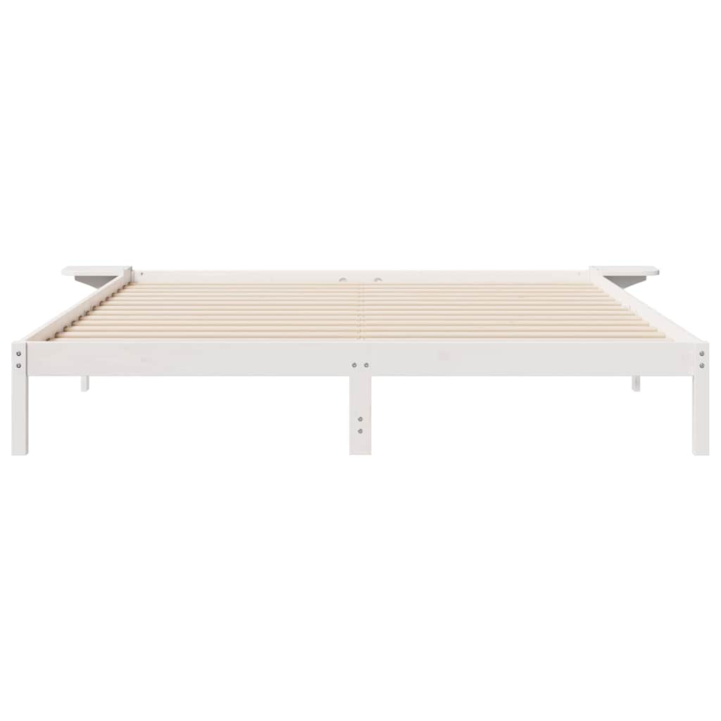 Cadre de lit avec tables de chevet, blanc, pour la chambre, 180 × 210 cm - 5