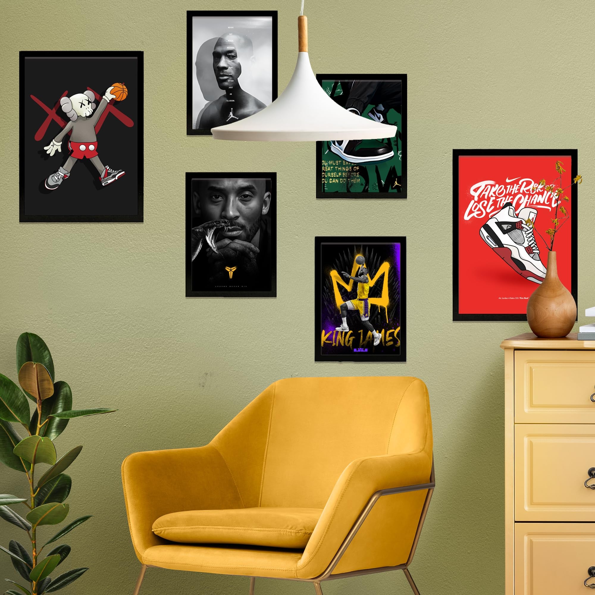 Set Da 6 L'iconico Re Del Basket James Jordan Nike Poster Con